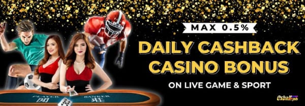 Cashback Casino Bonus 0.5% sa Live Game & Sport
